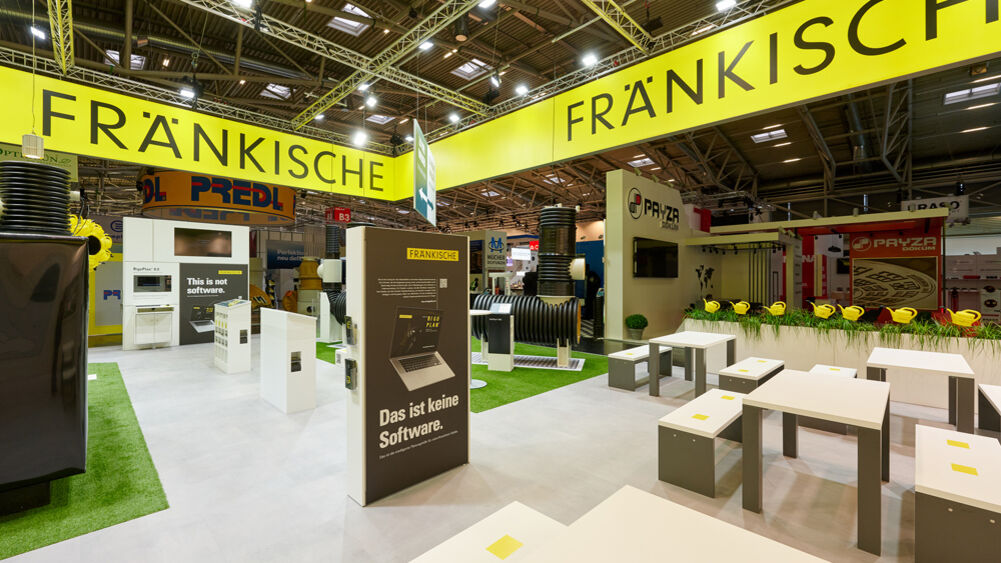 Messestand Fränkische Rohrwerke, Messe IFAT, Isingermerz, Messedesign