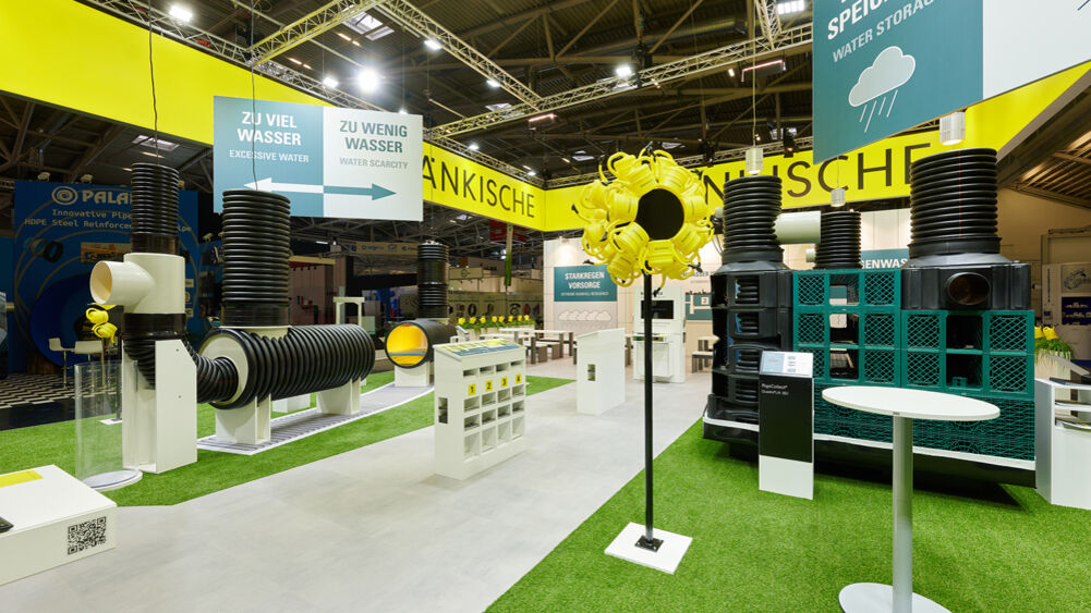 Messestand Fränkische Rohrwerke, Messe IFAT, Isingermerz, Messekonzept