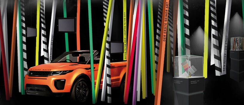 Roadshow, Landrover, Isingermerz, Agentur Voss+Fischer, Dschungelstyle, Jaguar, temporäre Präsentation, Standgestaltung